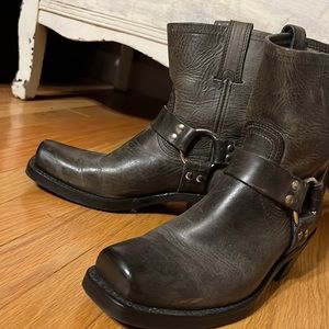Women’s Frye harness boots.